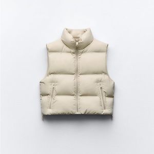 WATER AND WIND PROTECTION CROPPED QUILTED VEST
